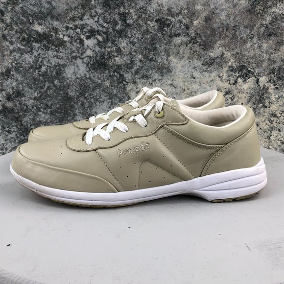 Propet Women's Size 10 AA (N) Washable Walker Tan White Lace-Up Sneakers Shoes - Picture 3 of 12